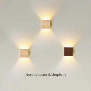 Applique murale LED bois naturel style nordique minimaliste éclairage chaleureux salon chambre couloir décor moderne élégant Applique murale LED bois naturel style nordique minimaliste éclairage chaleureux salon chambre couloir décor moderne élégant