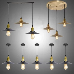 Suspension métal Edison style industriel vintage éclairage ambiant loft bar restaurant bibliothèque salon chambre