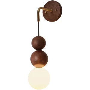 Applique murale bois noyer design scandinave moderne lumière douce éclairage chaleureux salle à manger chambre salon écoénergétique élégant