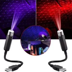 Projecteur LED étoiles ciel nocturne plafonnier USB lumière ambiance romantique salon chambre voiture USB alimenté flexible étoile projection design moderne économise énergie
