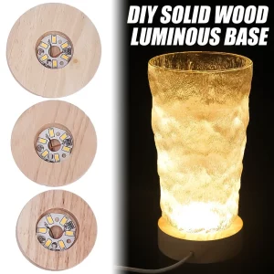 Base lumineuse en bois naturel pour DIY éclairage personnalisé style nordique design scandinave salon chambre veilleuse économique et élégante Base lumineuse en bois naturel pour DIY éclairage personnalisé style nordique design scandinave salon chambre veilleuse économique et élégante