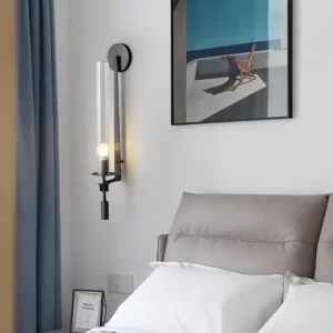Applique murale moderne en métal et verre design minimaliste éclairage d’accent élégant pour salon chambre couloir