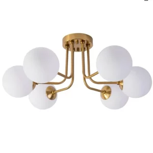 Plafonnier métal doré design nordique moderne luminaire décoratif salle à manger salon ou chambre éclairage harmonieux et chaleureux Plafonnier métal doré design nordique moderne luminaire décoratif salle à manger salon ou chambre éclairage harmonieux et chaleureux