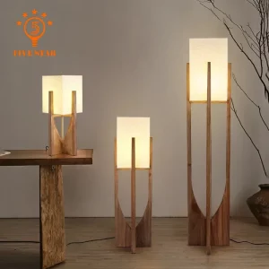 Lampadaire bois naturel design nordique épuré style moderne éclairage chaleureux salon chambre bureau époisses
