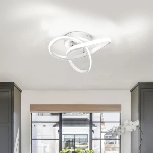 Plafonnier LED moderne design minimaliste en métal et acrylique lumière homogène intérieure salon salle à manger bureau style contemporain élégant économie d’énergie