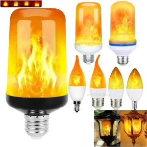 Ampoule LED effet flamme réel 4 modes E14 E27 lumière simulation feu KTV jardin fête décoration éclairage chaleureux économique longue durée vie Ampoule LED effet flamme réel 4 modes E14 E27 lumière simulation feu KTV jardin fête décoration éclairage chaleureux économique longue durée vie