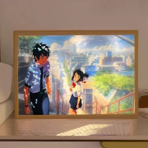 Cadre lumineux rétroéclairé bois naturel LED anime chambre salle moderne décoration murale éclairage chaleureux économique cadeau Cadre lumineux rétroéclairé bois naturel LED anime chambre salle moderne décoration murale éclairage chaleureux économique cadeau