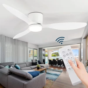 Plafonnier LED moderne ventilateur intégré télécommande 3 pales lumière douce salon chambre éclairage économique élégant design contemporain Plafonnier LED moderne ventilateur intégré télécommande 3 pales lumière douce salon chambre éclairage économique élégant design contemporain