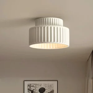 Plafonnier LED métal blanc design moderne minimaliste chambre salon couloir bureau restaurant éclairage doux économique élégant
