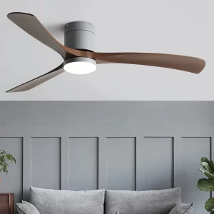 Plafonnier bois ventilateur LED design moderne minimaliste éclairage chaleureux intérieur élégant chambre salon bureau économie d’énergie