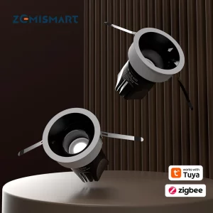 Plafonnier LED métal design moderne minimaliste hautes performances éclairage intelligent connecté Zigbee Tuya Smart Things salon bureau économique élégant