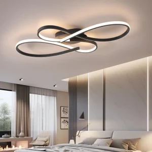 Plafonnier moderne design scandinave LED éclairage chaleureux chambre salon lumière élégante matériaux métal aluminium style nordique minimaliste