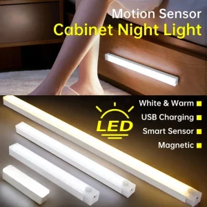 Lampe LED rechargeable USB capteur mouvement luminaire décoratif cuisine garde-robe éclairage intérieur moderne économique blanc lumière chaude Lampe LED rechargeable USB capteur mouvement luminaire décoratif cuisine garde-robe éclairage intérieur moderne économique blanc lumière chaude