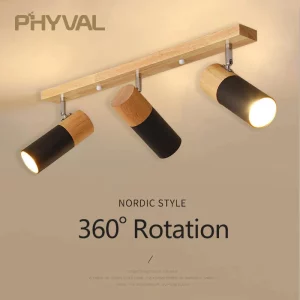 Plafonnier LED bois naturel design scandinave nordique moderne chambre salon éclairage chaleureux économique élégant