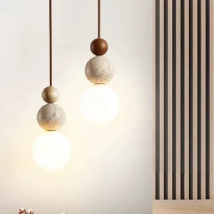 Suspension bois et béton design minimaliste moderne luminaire éclairage intérieur salon chambre chaleureux économique élégant Suspension bois et béton design minimaliste moderne luminaire éclairage intérieur salon chambre chaleureux économique élégant