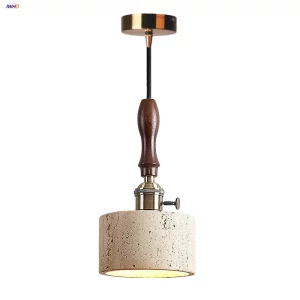 Suspension en bois design industriel style rustique éclairage LED chaleureux salon cuisine bureau finition naturelle lumière apaisante