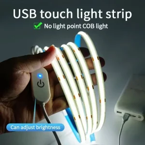 Ruban lumineux LED COB tactile USB flexible  éclairage moderne  décoration murale  rétro-éclairage  salle de bains  salon  bureau  TV  miroir  bricolage