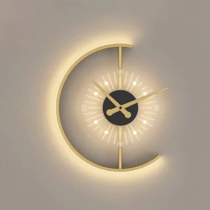 Applique murale horloge nordique LED minimaliste moderne design scandinave chambre salon décoration murale éclairage chaleureux économique élégant