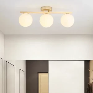 Plafonnier LED verre et métal design nordique moderne salle à manger entrée éclairage doux élégant économique Plafonnier LED verre et métal design nordique moderne salle à manger entrée éclairage doux élégant économique