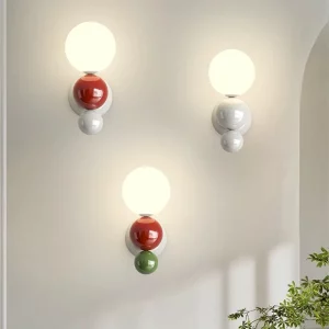 Applique murale LED nordique forme perle couleur contrastée blanche éclairage moderne salle séjour couloir chambre escalier Applique murale LED nordique forme perle couleur contrastée blanche éclairage moderne salle séjour couloir chambre escalier