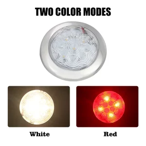 Plafonnier LED en acier inoxydable design moderne IP65 pour intérieur et extérieur lumière rouge et blanche éclairage d’ambiance économique et durable Plafonnier LED en acier inoxydable design moderne IP65 pour intérieur et extérieur lumière rouge et blanche éclairage d’ambiance économique et durable