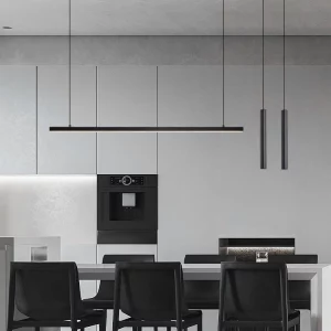 Suspension LED design moderne minimaliste aluminium salle à manger cuisine éclairage contemporain lumière douce économie d’énergie élégance industrielle