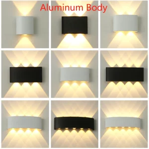 Applique murale moderne LED aluminium design minimaliste éclairage intérieur extérieur salle de bain chambre salon blanc noir Ip65
