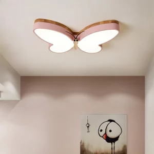 Plafonnier LED bois naturel design moderne luminaire papillon chambre enfant salon éclairage chaleureux économique élégant Plafonnier LED bois naturel design moderne luminaire papillon chambre enfant salon éclairage chaleureux économique élégant