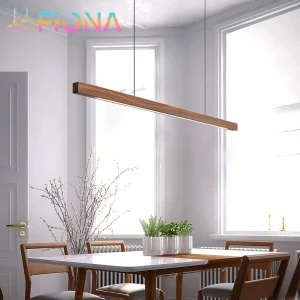Plafonnier LED bois naturel design scandinave nordique moderne salle à manger salon éclairage chaleureux économique élégant