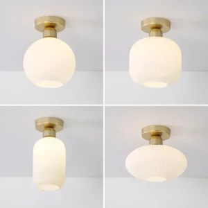 Plafonnier LED design nordique moderne en métal et verre  luminaire décoratif pour salon  chambre ou cuisine  éclairage doux et élégant
