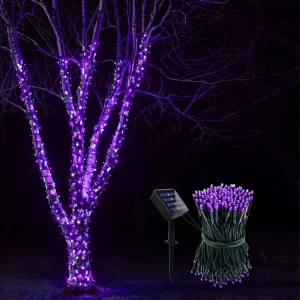 Guirlande solaire LED décoration extérieure jardin patio lumière violet fête noël Halloween énergie solaire design moderne durable économique élégant Guirlande solaire LED décoration extérieure jardin patio lumière violet fête noël Halloween énergie solaire design moderne durable économique élégant