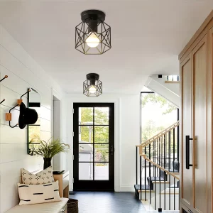 Plafonnier E27 style industriel vintage rustique pour couloir  balcon  salle à manger  cuisine  salle de bain  entrée  escalier
