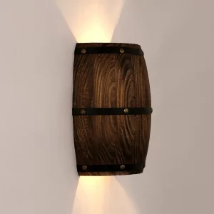 Applique murale bois barrel design rustique vintage LED éclairage chaleureux salon cave à vin décoration naturelle élégante économique durable Applique murale bois barrel design rustique vintage LED éclairage chaleureux salon cave à vin décoration naturelle élégante économique durable
