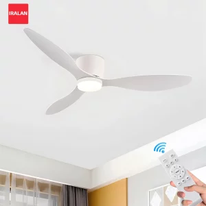 Plafonnier bois ventilateur lumière LED design moderne minimaliste salon chambre éclairage chaleureux économiqueinstallation facile