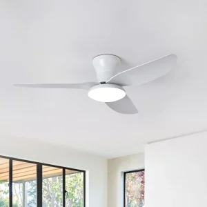 Ventilateur de plafond LED moderne design minimaliste éclairage chaleureux ventilateur 6 vitesses télécommandé chambre salle à manger éclairage économique élégant