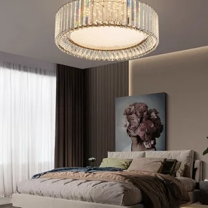 Plafonnier LED cristal moderne design luxueux lumière réfractée salon chambre éclairage intérieur élégant économique certification ROHS