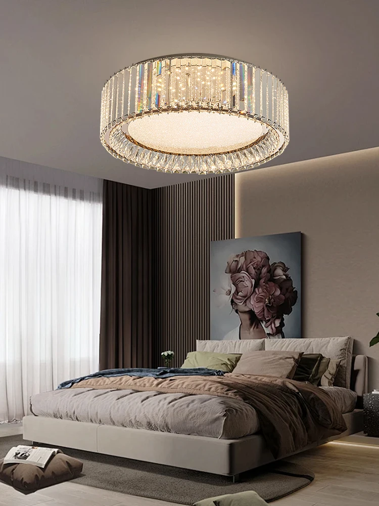 Plafonnier LED cristal moderne design luxueux lumière réfractée salon chambre éclairage intérieur élégant économique certification ROHS