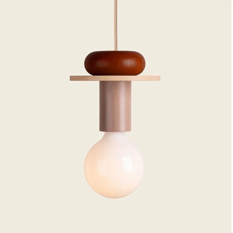 Suspension en bois LED design artistique moderne nordique luminaire éclairage créatif salon chambre éclairage économique élégant