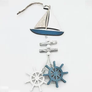 Décoration murale suspendue en bois style marin  mini bateau à voile  décoration nautique élégante pour salon  chambre  cadeau créatif en bois naturel