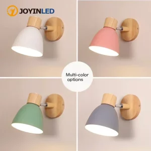 Applique murale nordique en bois design scandinave moderne  éclairage chaleureux pour chambre  salon  hall  multicolore