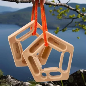 Plaque de suspension en bois naturel multifonctionnelle design pentagonal échelle d’escalade entraînement domicile outdoor intérieur équipement sportif durable résistant Plaque de suspension en bois naturel multifonctionnelle design pentagonal échelle d’escalade entraînement domicile outdoor intérieur équipement sportif durable résistant