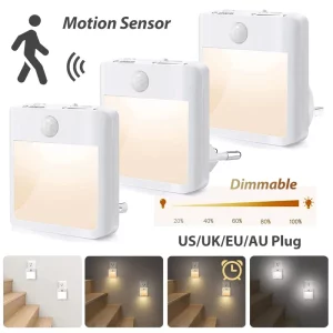 Veilleuse murale LED détection mouvement lumière ambiante blanche chaude chambre salon escaliers économie énergie moderne design pratique Veilleuse murale LED détection mouvement lumière ambiante blanche chaude chambre salon escaliers économie énergie moderne design pratique