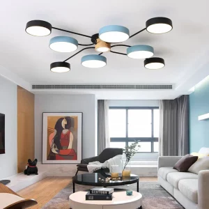 Plafonnier LED bois naturel design scandinave nordique moderne chambre salon éclairage chaleureux économique élégant
