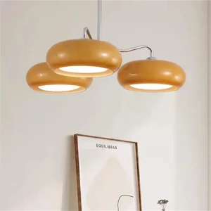 Suspension en bois design scandinave moderne éclairage chaleureux salon cuisine bureau élégance naturelle
