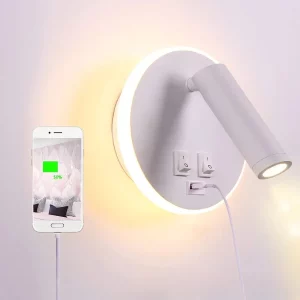 Applique murale LED USB moderne style minimaliste éclairage ambiant et directionnel blanc luminaire décoration intérieure chambre salon bureau Applique murale LED USB moderne style minimaliste éclairage ambiant et directionnel blanc luminaire décoration intérieure chambre salon bureau