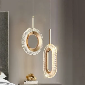 Suspension moderne design minimaliste lumière diffusée cristal transparent金属 doré éclairage intérieur salon chambre à coucher restaurant bar Suspension moderne design minimaliste lumière diffusée cristal transparent金属 doré éclairage intérieur salon chambre à coucher restaurant bar