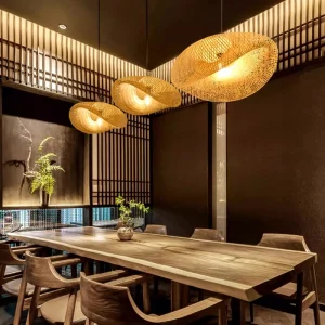 Suspension en rotin tressé style boho-chic lumière LED chaude éclairage naturel salle à manger chambre design moderne contemporain écoénergétique luminaire décor Suspension en rotin tressé style boho-chic lumière LED chaude éclairage naturel salle à manger chambre design moderne contemporain écoénergétique luminaire décor