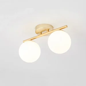 Plafonnier LED moderne design nordique en verre de fer lampe de couloir éclairage d’entrée style créatif couleur or lumière chaleureuse économies d’énergie décoration élégante Plafonnier LED moderne design nordique en verre de fer lampe de couloir éclairage d’entrée style créatif couleur or lumière chaleureuse économies d’énergie décoration élégante