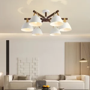 Plafonnier LED en bois naturel design scandinave nordique moderne pour salon chambre restaurant hôtel éclairage chaleureux économique élégant Plafonnier LED en bois naturel design scandinave nordique moderne pour salon chambre restaurant hôtel éclairage chaleureux économique élégant