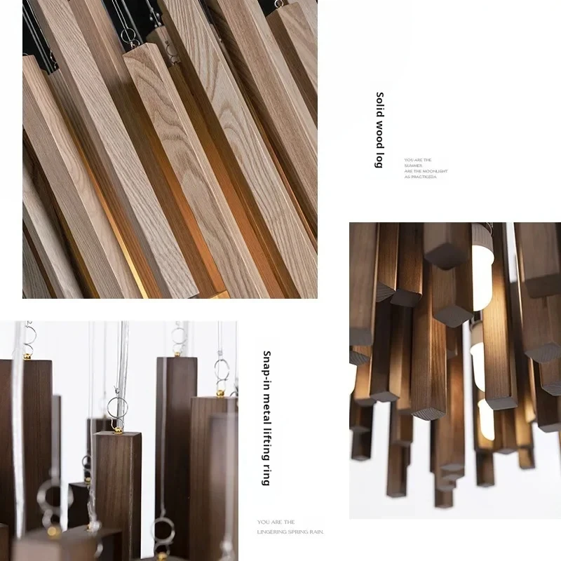 Suspension bois naturel design scandinave moderne éclairage chaleureux salon chambre cuisine bureau luminaire déco